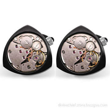 Novelty Peach Heart Men's Shirt Cufflinks Factory Wholesale Mechanism Cufflinks Movement Cufflinks WM-831A